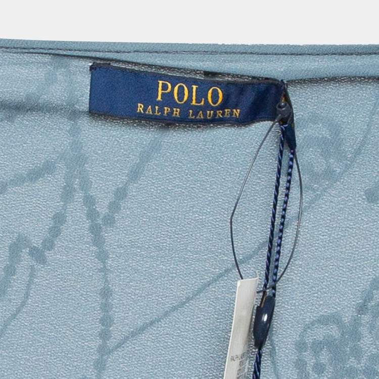 Pre Owned Polo Ralph Lauren Grey Sequin Embroidered Tulle Midi Skirt L