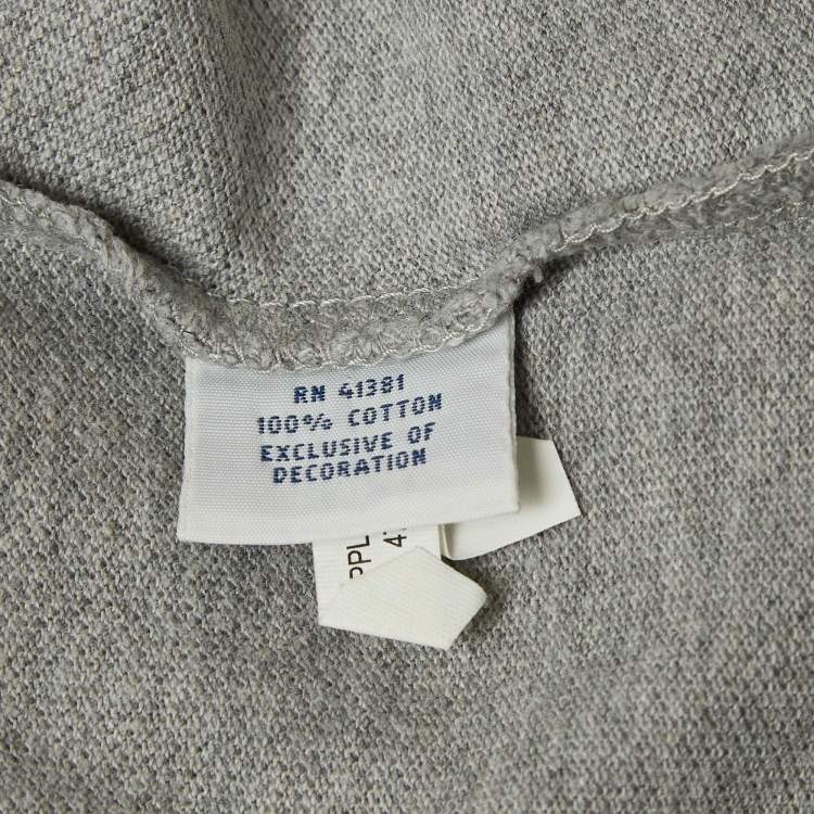 Pre Owned Polo Ralph Lauren Grey Cotton Slim Film Polo T-Shirt M