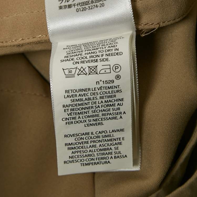 Pre Owned Polo Ralph Lauren Khaki Beige Lyocell Belted Trousers M
