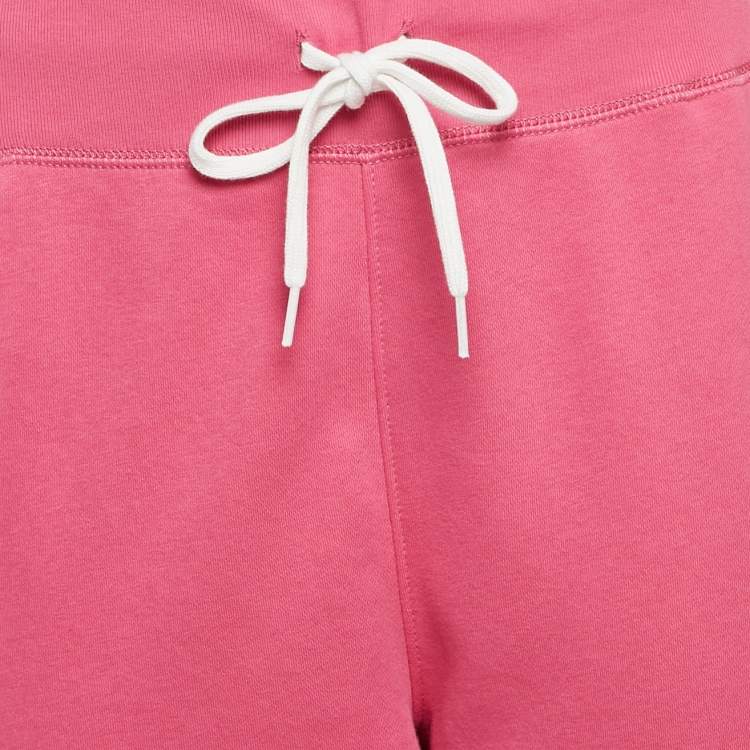 مملوكة مسبقًا Polo Ralph Lauren Pink Logo Embroidered Cotton Blend Knit Trackpants XL
