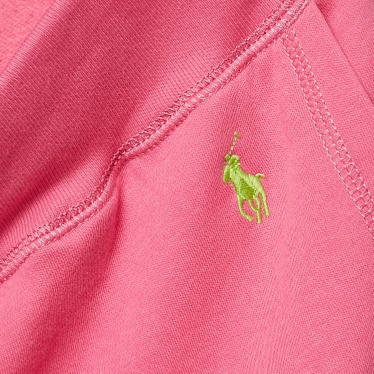 مملوكة مسبقًا Polo Ralph Lauren Pink Logo Embroidered Cotton Blend Knit Trackpants XL