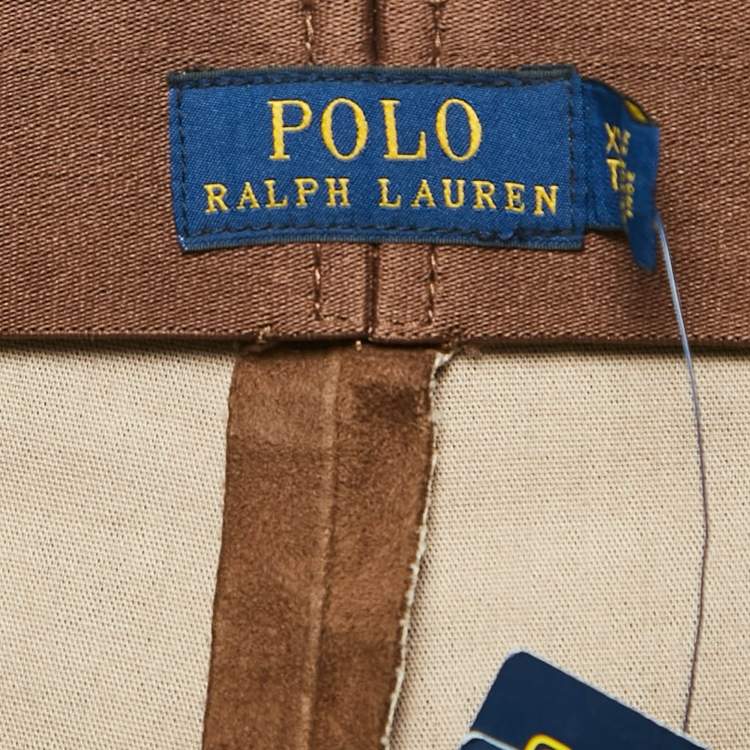 Pre Owned Polo Ralph Lauren Brown Genuine Suede Trousers XL