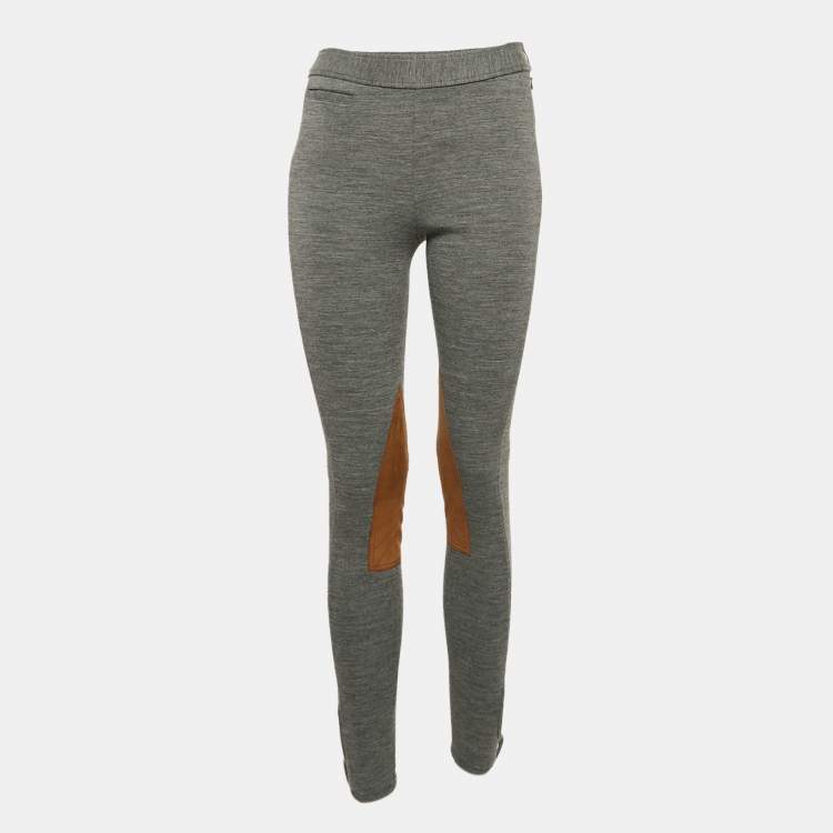 Pre Owned Polo Ralph Lauren Grey Wool Blend Knit Breeches Pants S