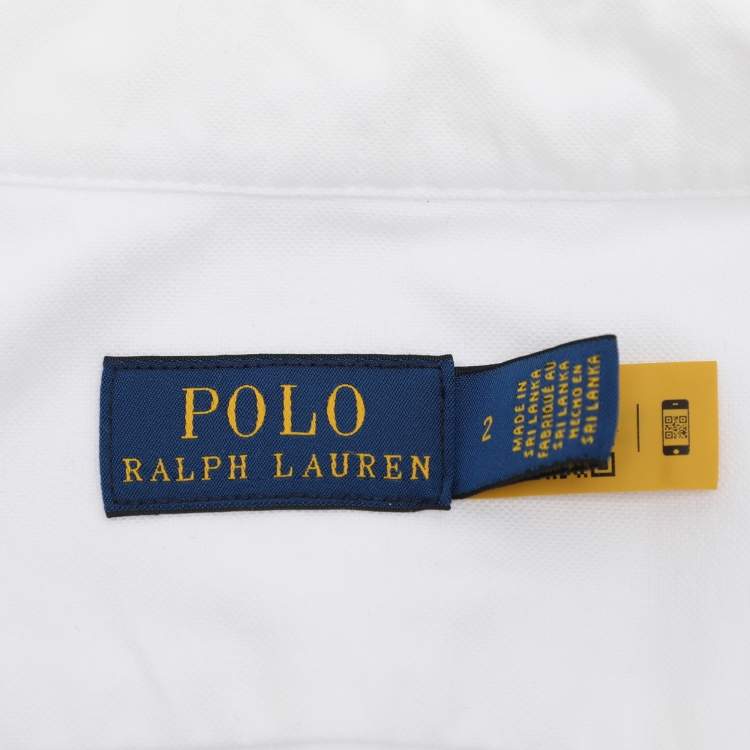 Pre Owned Polo Ralph Lauren White Cotton Button Front Shirt XXS