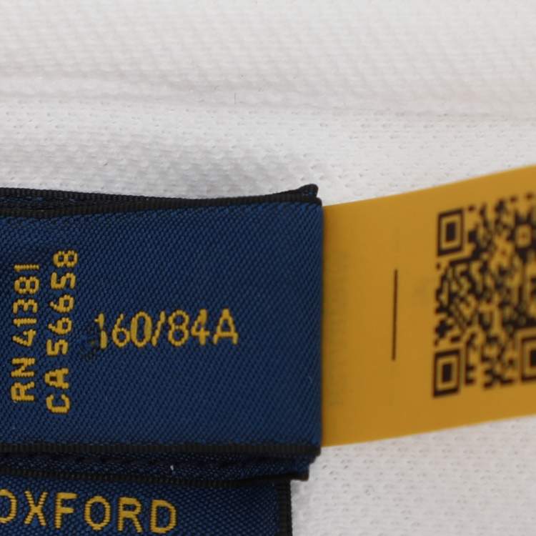 Pre Owned Polo Ralph Lauren White Knit Cotton Button Front Oxford Shirt S