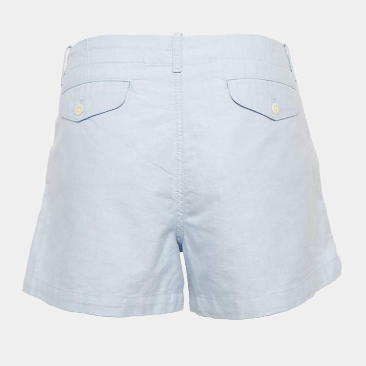 Pre Owned Polo Ralph Lauren Light Blue Cotton Preppy Shorts M