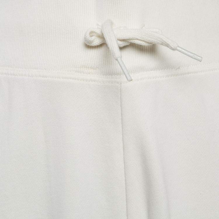 Pre Owned Polo Ralph Lauren White Cotton Embellished Trim Trackpants XL