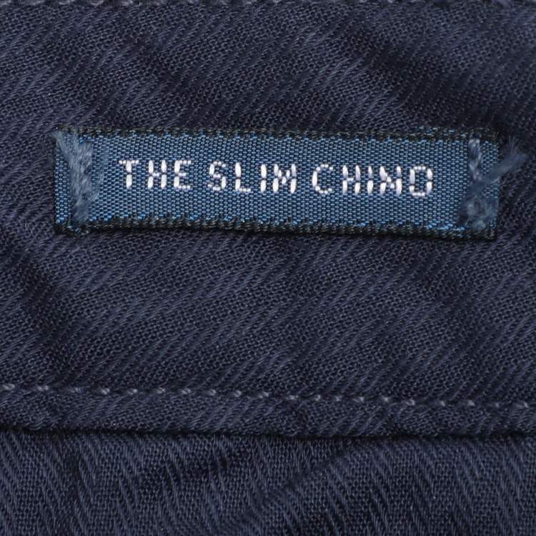 Pre Owned Polo Ralph Lauren Navy Blue Stretch Fabric The Slim Chino Trouser S