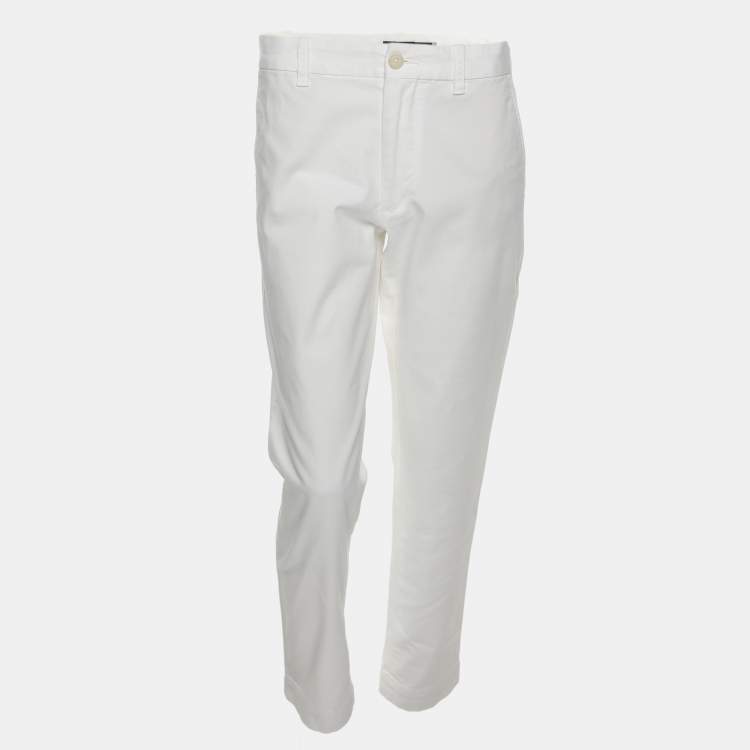 Pre Owned Polo Ralph Lauren White Stretch Fabric The Slim Chino Trouser S