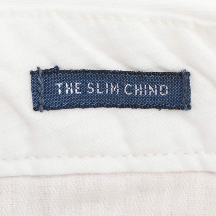 Pre Owned Polo Ralph Lauren White Stretch Fabric The Slim Chino Trouser S