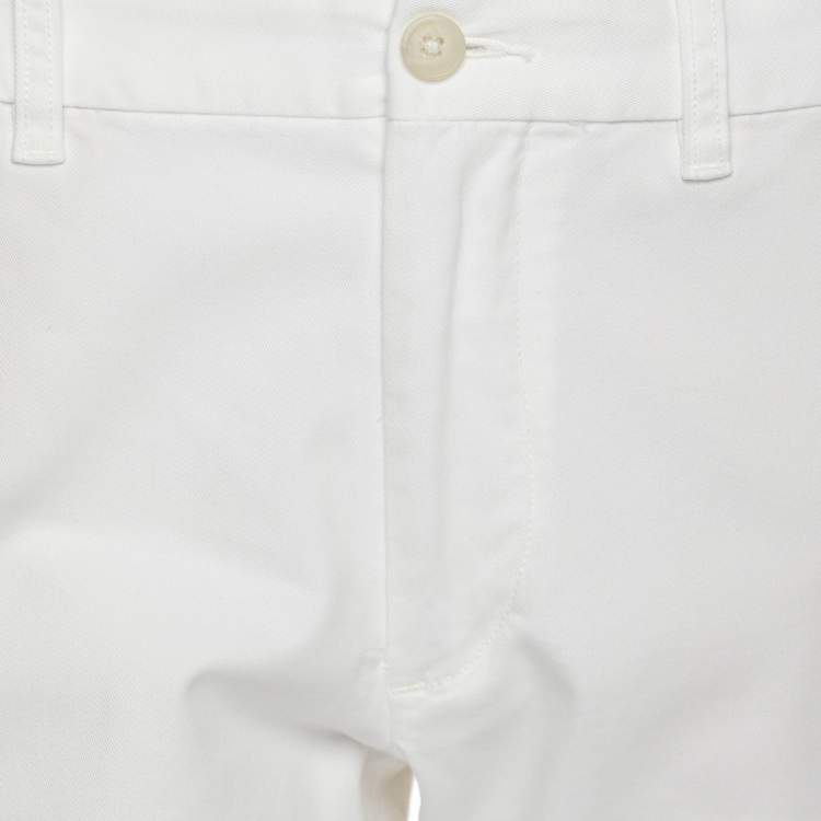 Pre Owned Polo Ralph Lauren White Stretch Fabric The Slim Chino Trouser S