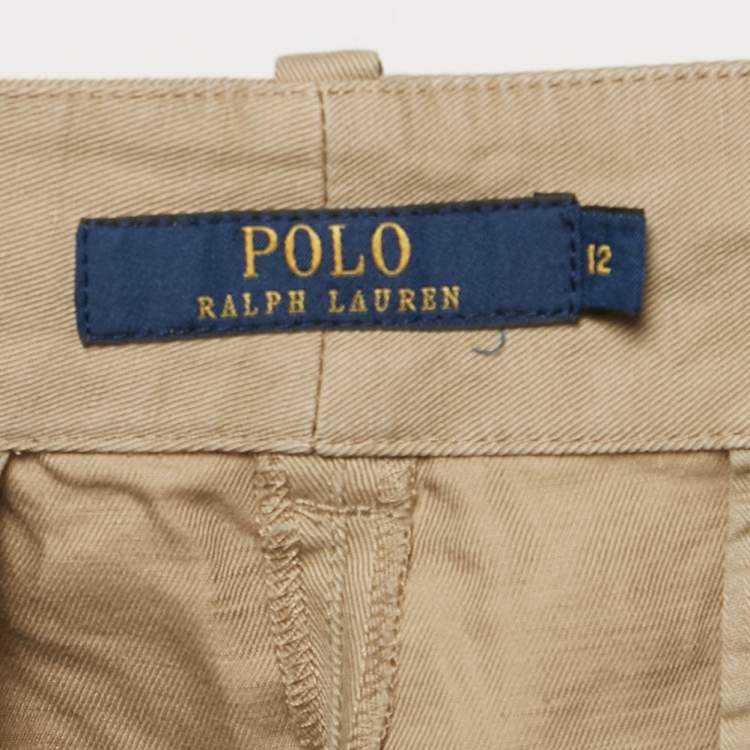 Pre Owned Polo Ralph Lauren Beige Cotton Blend Shorts L