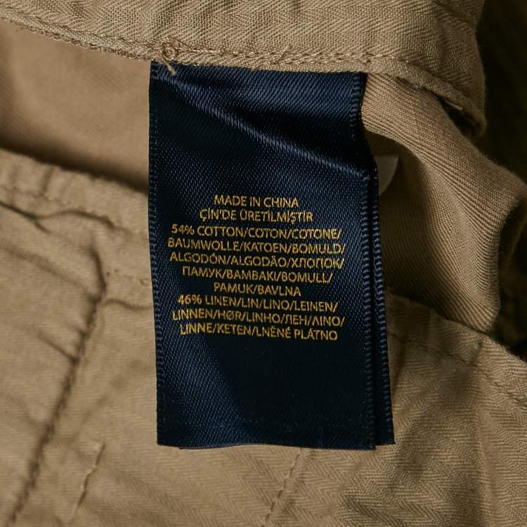 Pre Owned Polo Ralph Lauren Beige Cotton Blend Shorts L