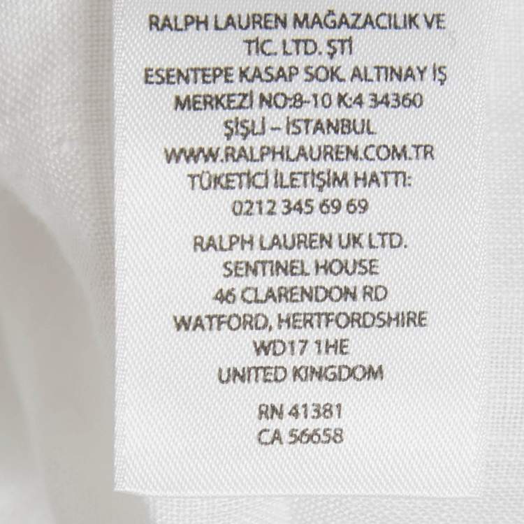 Pre Owned Polo Ralph Lauren White Linen Relaxed Fit Shirt S