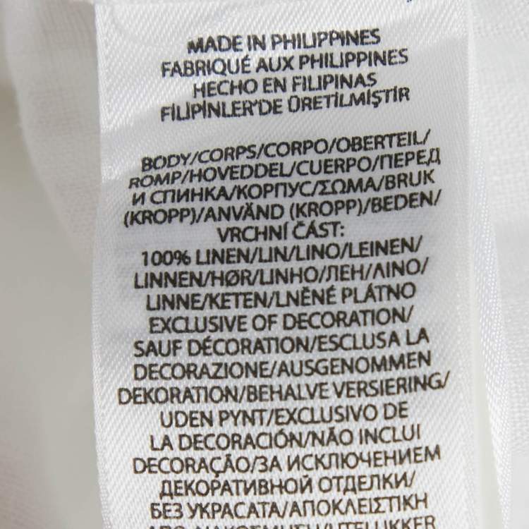 Pre Owned Polo Ralph Lauren White Linen Relaxed Fit Shirt S