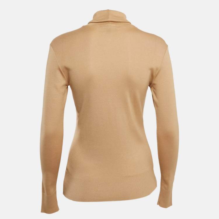 Pre Owned Polo Ralph Lauren Beige Cashmere Knit Turtle Neck Sweater S 