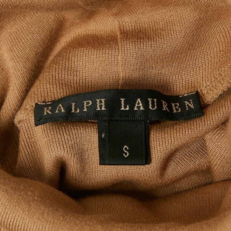 Pre Owned Polo Ralph Lauren Beige Cashmere Knit Turtle Neck Sweater S 