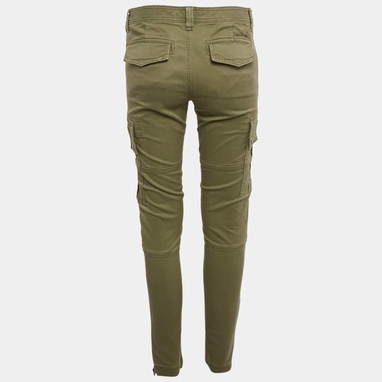 Pre Owned Polo Ralph Lauren Khaki Green Cotton Cargo Pants S