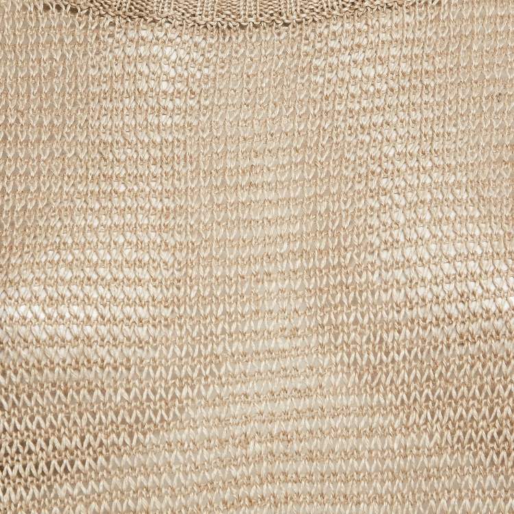 Pre Owned Polo Ralph Lauren Beige Linen Knit Sweater S
