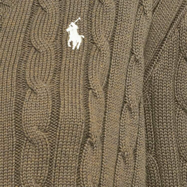 Pre Owned Polo Ralph Lauren Cotton Cable Knit Full Sleeve Sweater L