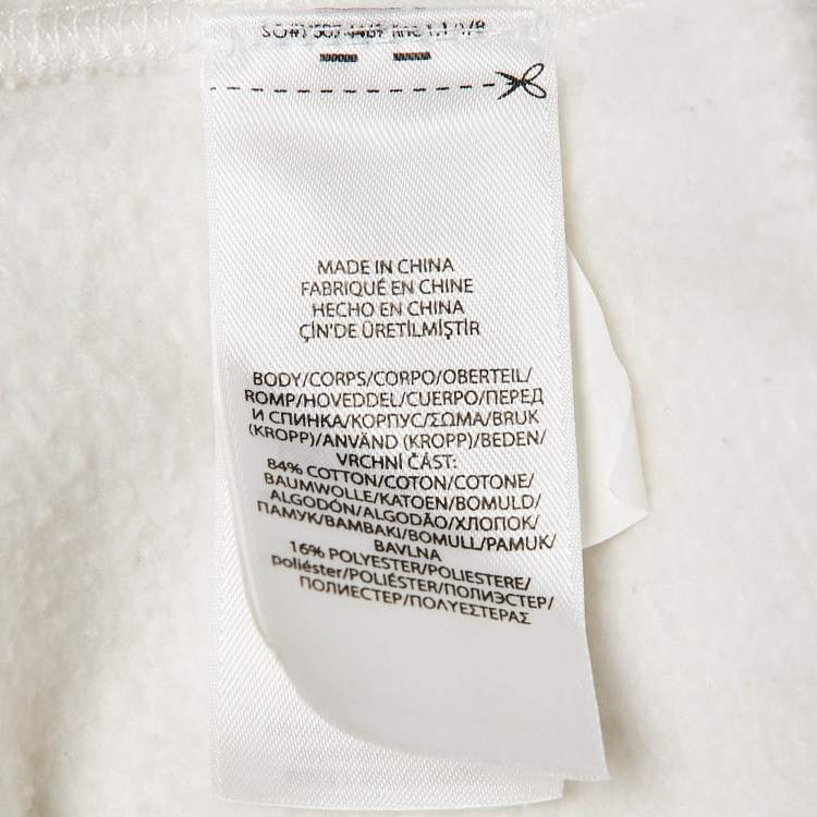 Pre Owned Polo Ralph Lauren White Logo Print Cotton Crew Neck Sweatshirt XL