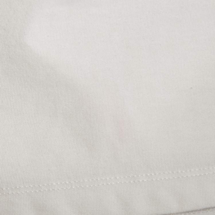 Pre Owned Miu Miu White Embellished Cotton Crew Neck T-Shirt M