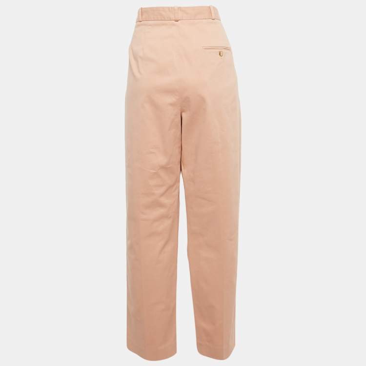 مملوكة مسبقًا Polo Ralph Lauren Pale Pink Gabardine Pleated Straight Pants M