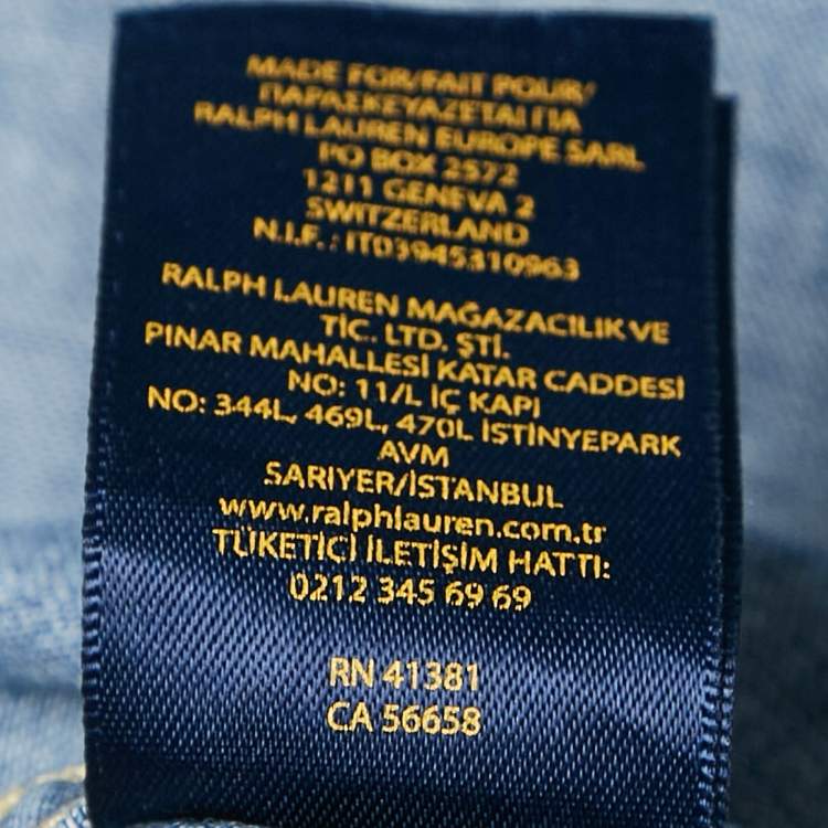 Pre Owned Polo Ralph Lauren Blue Denim Button Front Shirt M