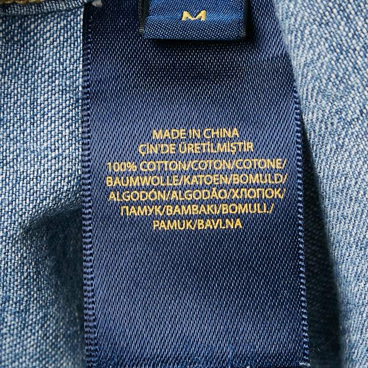 Pre Owned Polo Ralph Lauren Blue Denim Button Front Shirt M