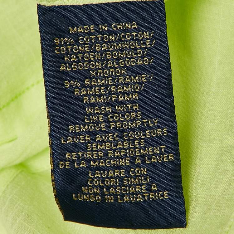 Pre Owned Polo Ralph Lauren Green Cotton Button Front Shirt M