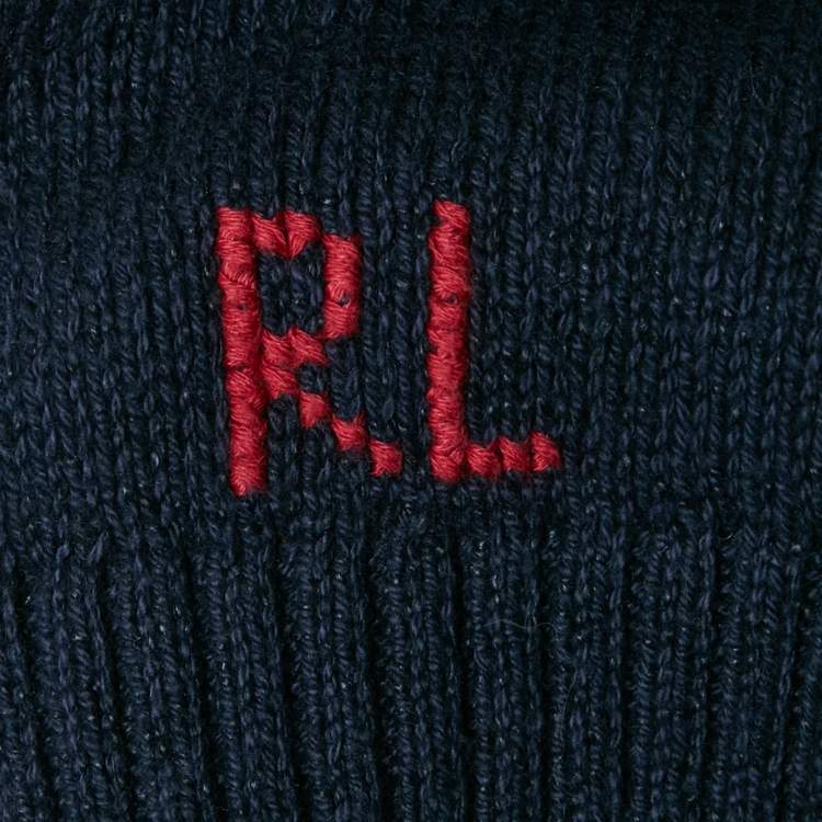 Pre Owned Polo Ralph Lauren Blue Bear Intarsia Cotton Knit Sweater L 