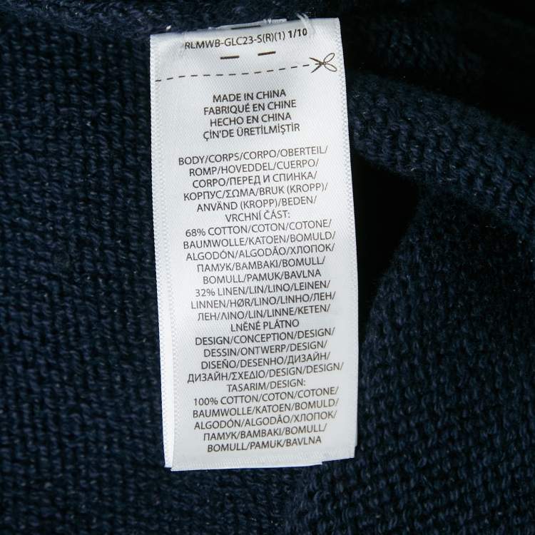 Pre Owned Polo Ralph Lauren Blue Bear Intarsia Cotton Knit Sweater L 