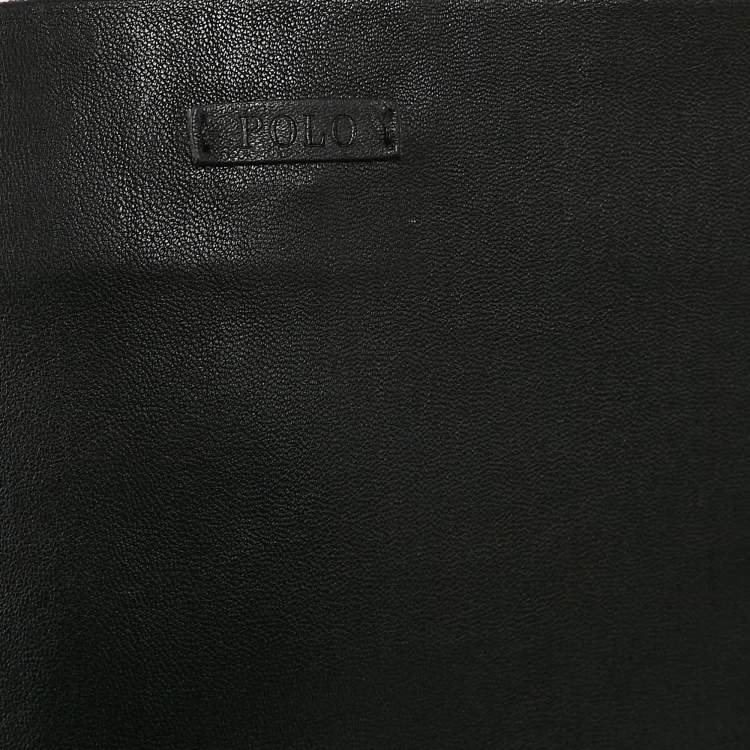 Pre Owned Polo Ralph Lauren Black Printed Leather Pants S