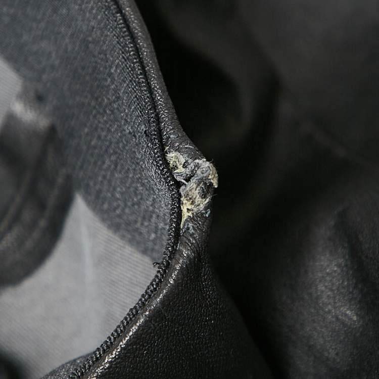 Pre Owned Polo Ralph Lauren Black Printed Leather Pants S