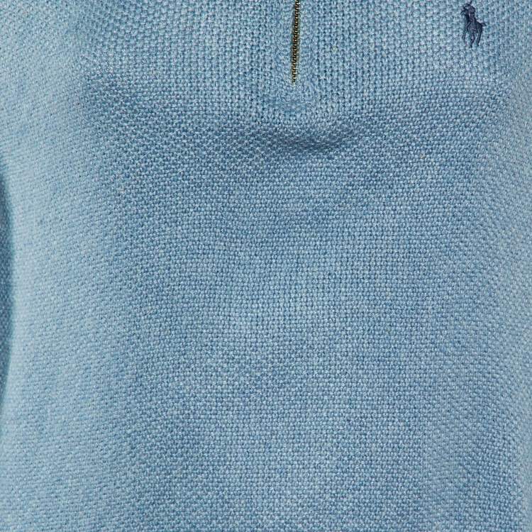 Pre Owned Polo Ralph Lauren Blue Silk Full Sleeve Sweater S