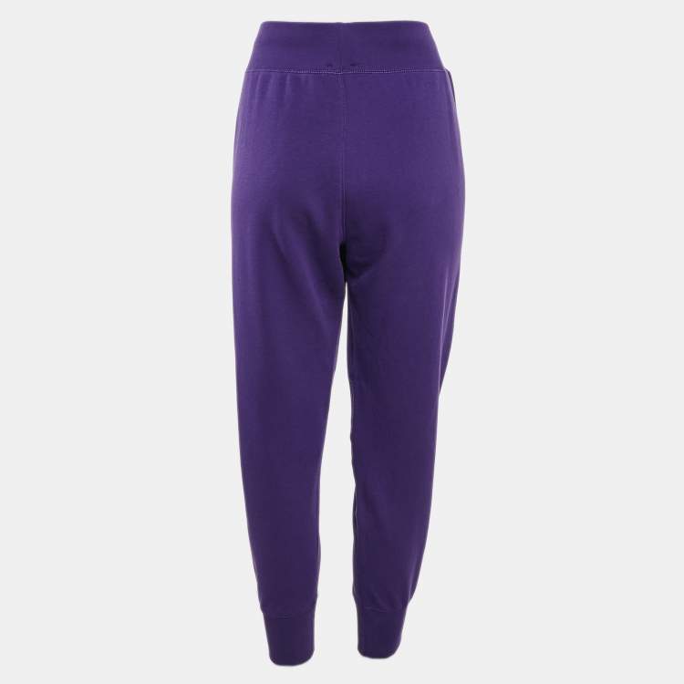 Pre Owned Polo Ralph Lauren Purple Cotton Blend Knit Trackpants M
