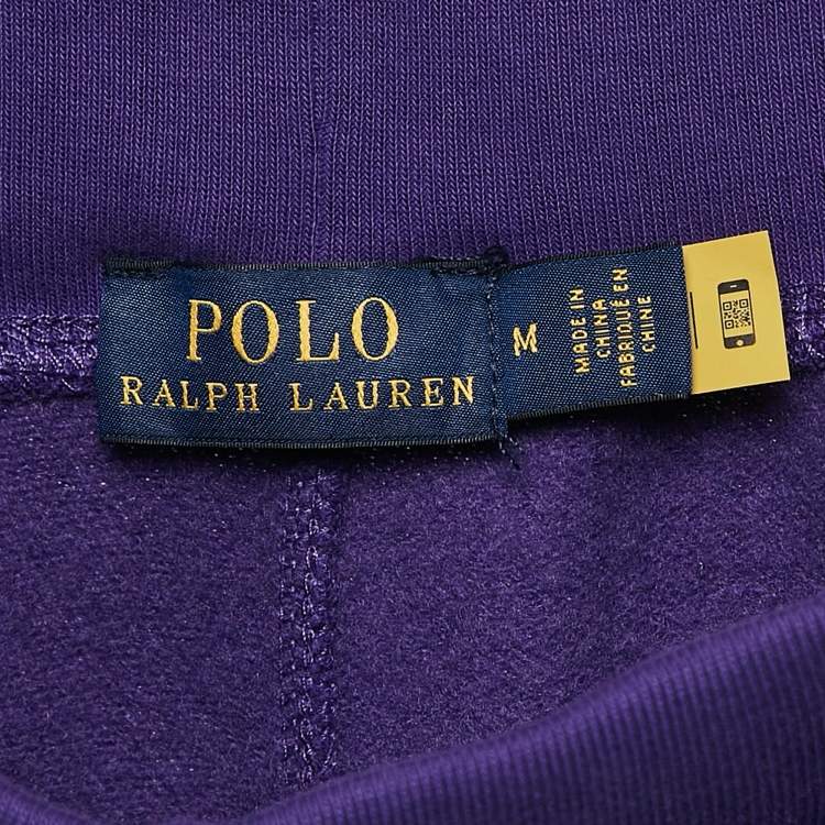 Pre Owned Polo Ralph Lauren Purple Cotton Blend Knit Trackpants M