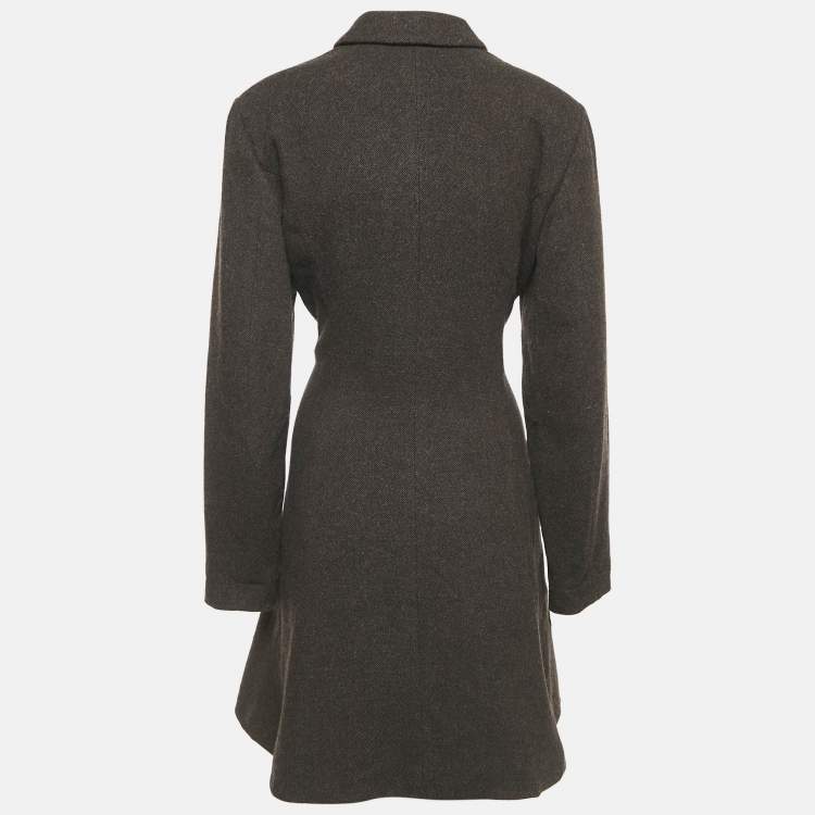 Pre Owned Polo Ralph Lauren Brown Wool Flared Overcoat XL