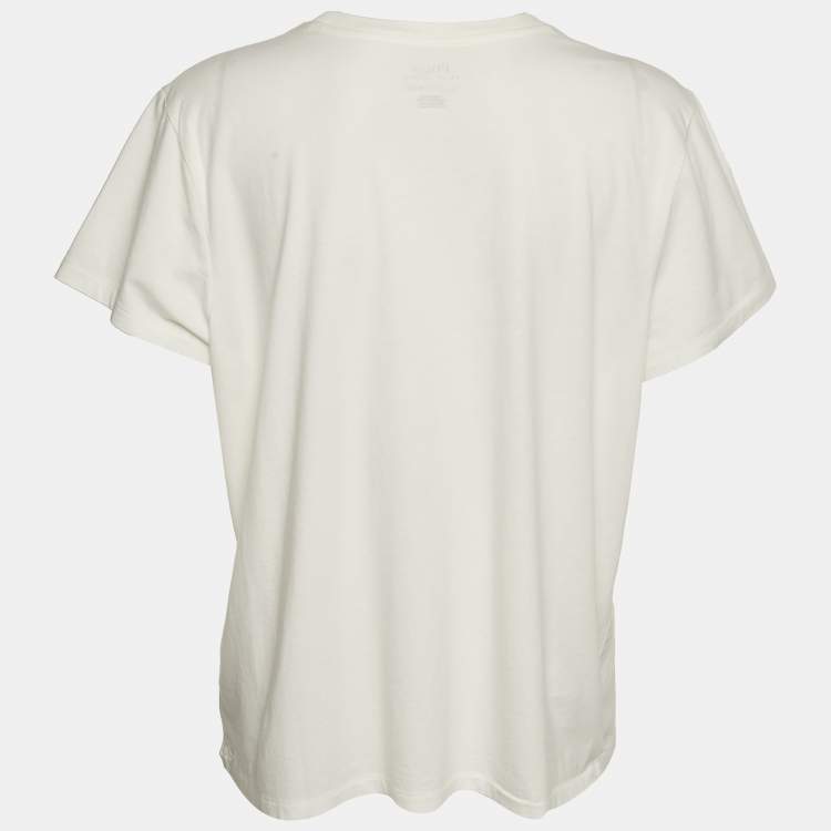 Pre Owned Polo Ralph Lauren White Teddy Print Jersey T-Shirt XL