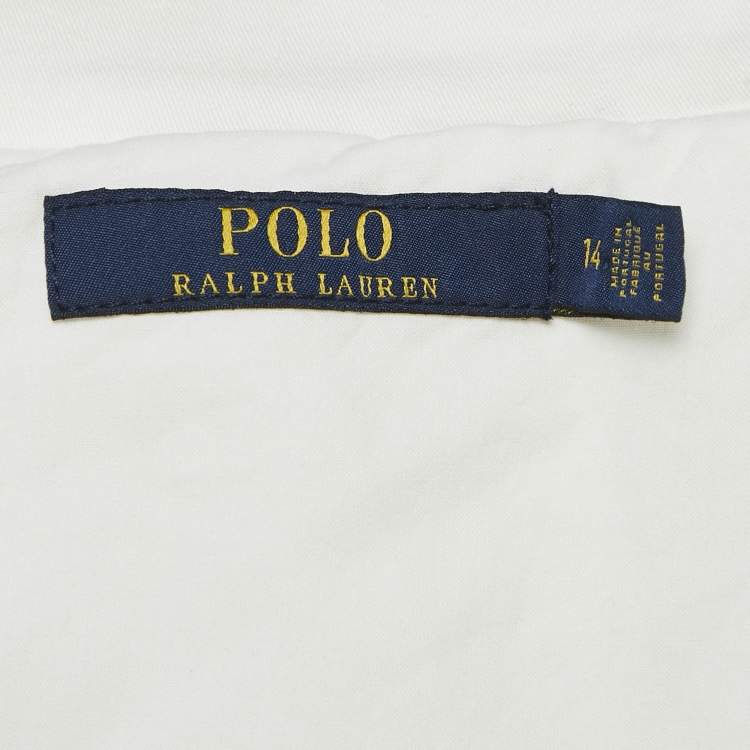 Pre Owned Polo Ralph Lauren White Cotton Button Front Jacket XL