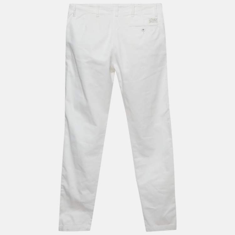 Pre Owned Polo Ralph Lauren White Denim Quin Boyfriend Jeans XS Waist 28"