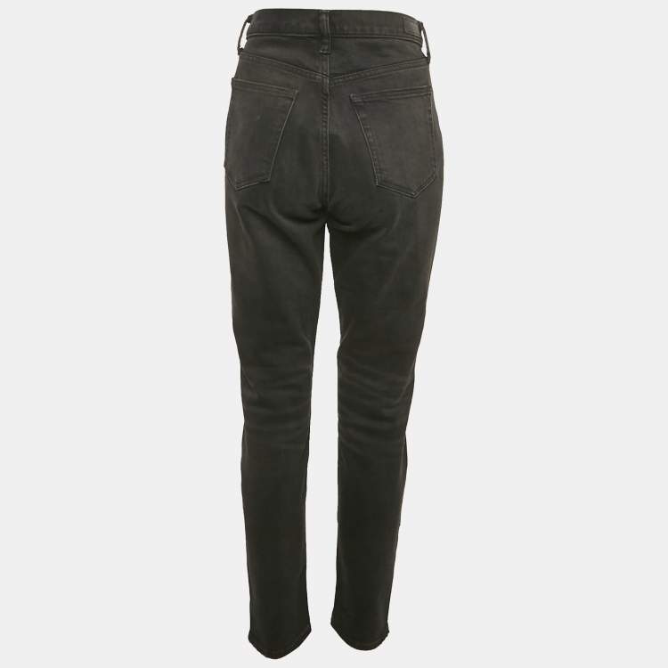 Pre Owned Polo Ralph Lauren Black Denim Skinny High Rise Ankle Length Jeans M 30"