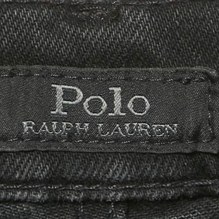 Pre Owned Polo Ralph Lauren Black Denim Skinny High Rise Ankle Length Jeans M 30"