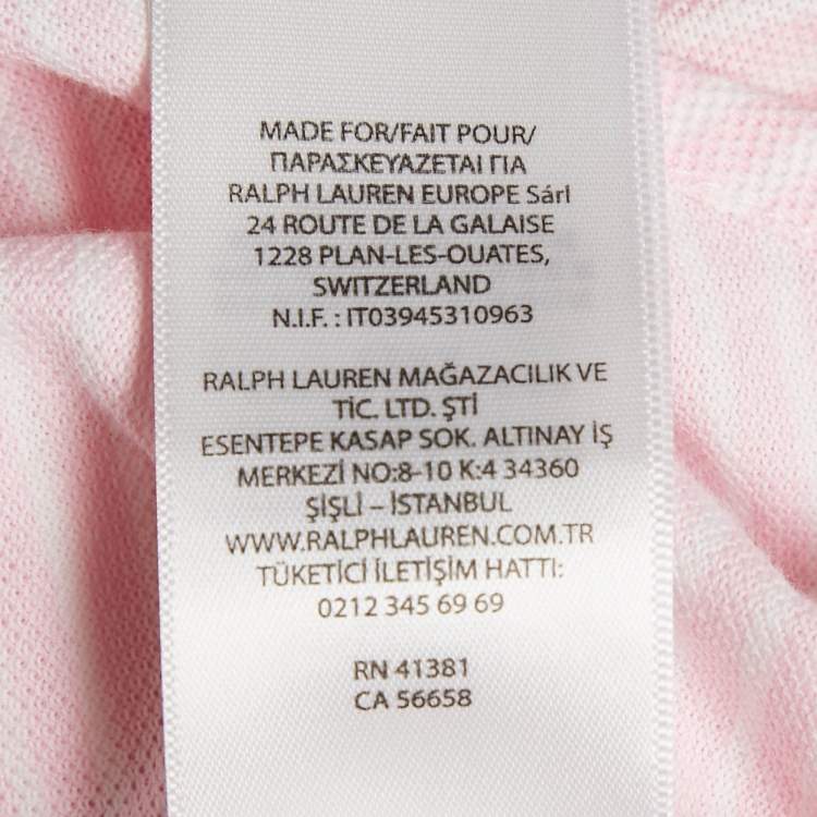 Pre Owned Polo Ralph Lauren Pink Stripe Cotton Knit Button Front Shirt S