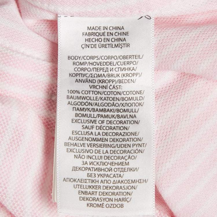 Pre Owned Polo Ralph Lauren Pink Stripe Cotton Knit Button Front Shirt S