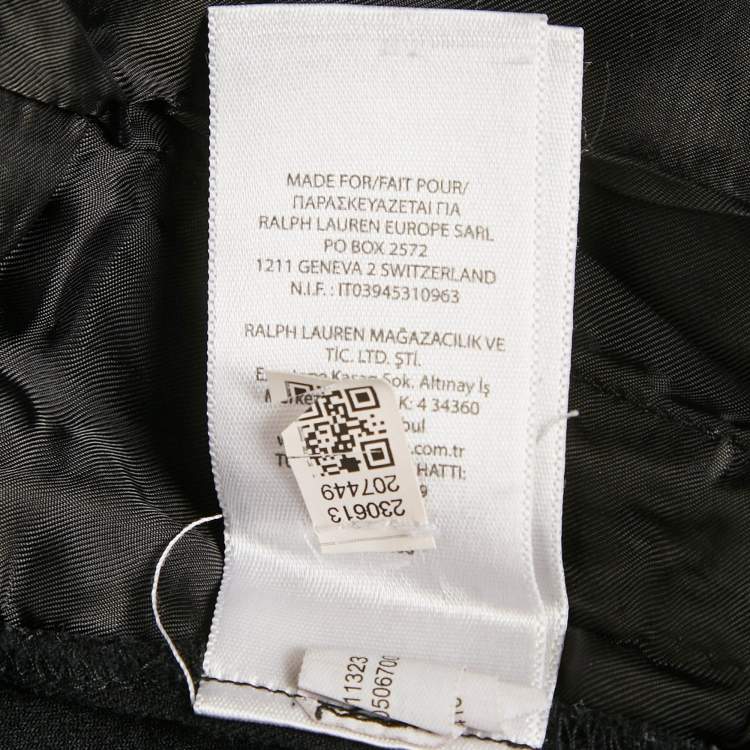 Pre Owned Polo Ralph Lauren Black Wool Blend Pleated Trousers M