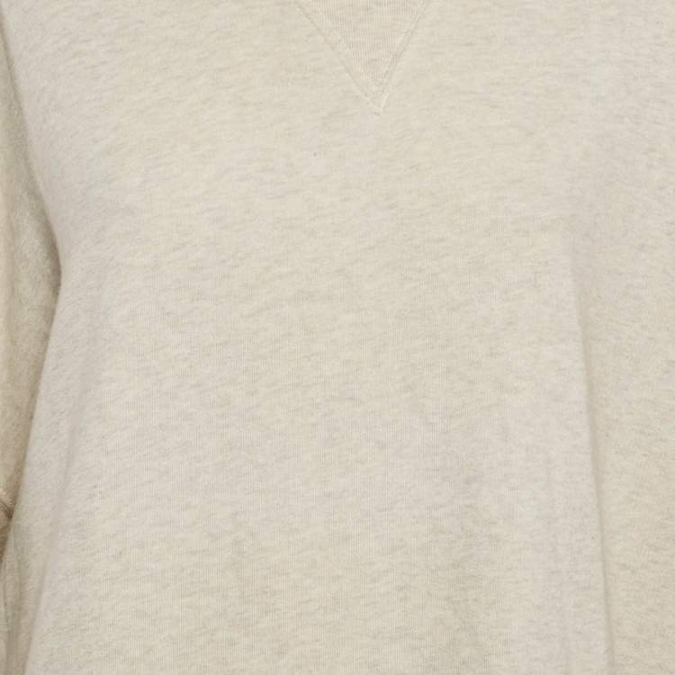 Pre Owned Polo Ralph Lauren Grey Suede Trim Cotton Crew Neck Sweatshirt XL