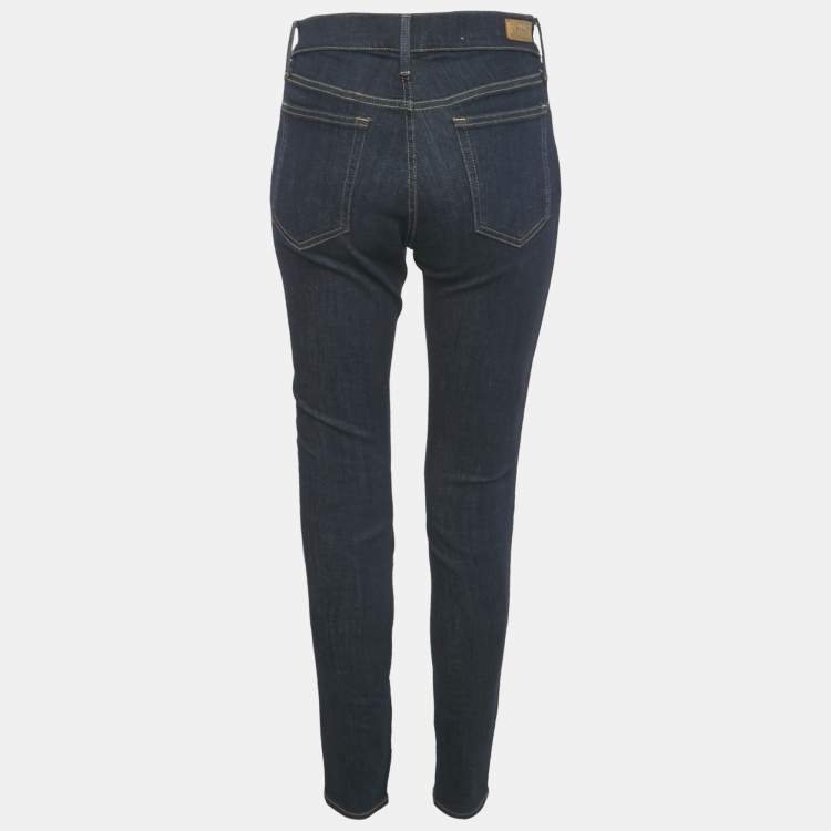 Pre Owned Polo Ralph Lauren Blue Denim Mid-Rise Skinny Tompkins Jeans Waist 28" M