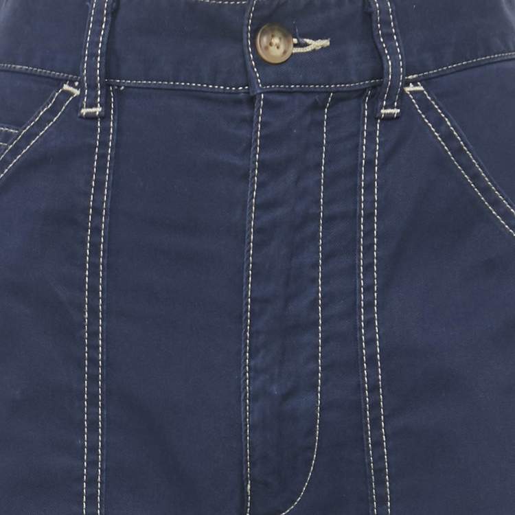 Pre Owned Polo Ralph Lauren Blue Contrast Trim Cotton Jeans S Waist 28"