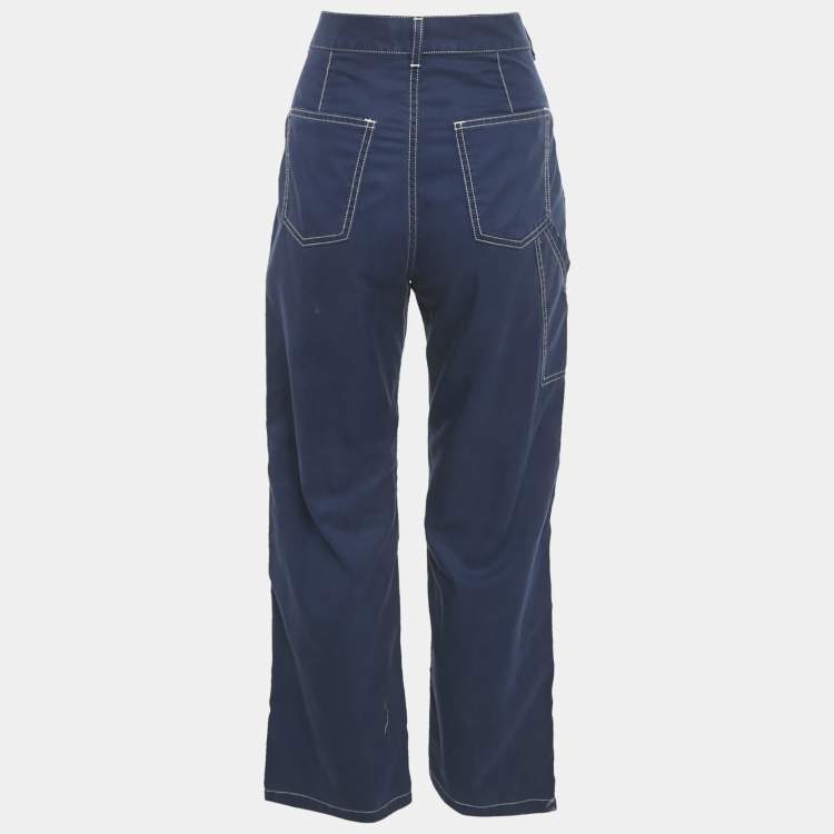 Pre Owned Polo Ralph Lauren Blue Contrast Trim Cotton Jeans S Waist 28"